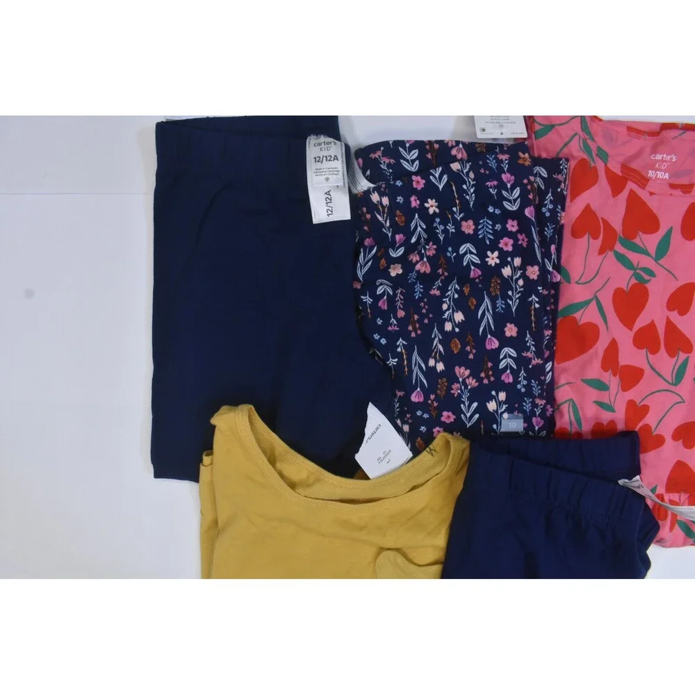 Carters Bulk Lot Of 5 Girls Size Large 10/12 Mixed Season Tops Bottoms Dresses